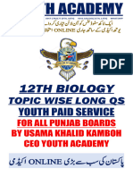 12th Bio Topic Wise Long Questions by Youth Academy