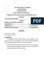 Pili Cathbert Mbweso Vs Nutmeg Auctioneers Property Managers LTD 2 Others (Land Appeal 252 of 2021) 2022 TZHCLandD 811 (12 August 2022)