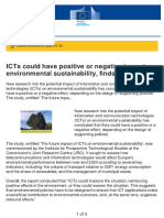 CORDIS - Article - 22998 Icts Could Have Positive or Negative Impact On Environmental Sustainability Finds Report - en