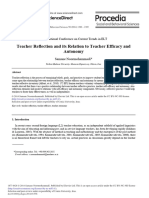 2014.teacher Reflection and Its Relation To Teacher Efficacy and Autonomy