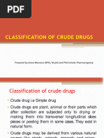 Classification of Crude Drugs