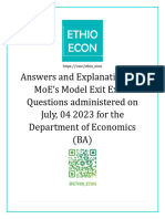 MoE S Model Exit Exam Solution (Economics) July 04, 2023