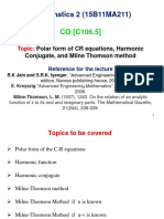 Maths 2 - L28 - Polar Form of CR Equations, Harmonic Conjugate, and Milne Thomson Method JIIT