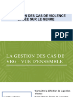 La Gestion Des Cas de Violence Basée Sur Le Genre