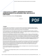 "Para Além Do Debate" - Estratégias de Ensino e Desenvolvimento Da Expressão Oral Nas Aulas de Português