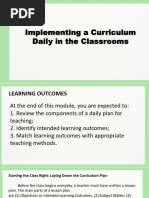 Lesson 11. Implementing A Curriculum Daily in A Classroom