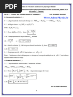 Correction 1 Examen PC Normale 2020 2bac FR