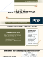 Morphology and Syntax - 2nd Meeting