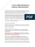 Evolución de La Administración y Del Pensamiento Administrativo