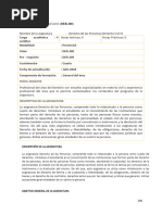 Programa Derecho de Las Personas (Civil I)