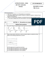 Sample Paper Physics Grade 12