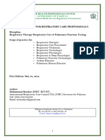 Scope of Practice For Respiratory Care Professional's Allied Health Professionals Council Ministry of National Health Services Regulations & Coordination Government of Pakistan