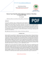 Physical Vapor Deposition (PVD) Methods For Synthesis of Thin Films: A Comparative Study