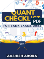 Quant Checklist 504 by Aashish Arora For Bank Exams 2024