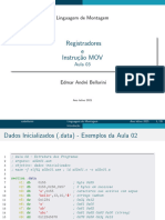 Registradores e Instru C Ao MOV: Linguagem de Montagem