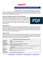 National Council For Teacher Education Function Structure