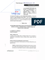 Ley de Reforma Constitucional Que Declara en Reorganización A La Junta Nacional de Justicia y Al Ministerio Público