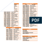 Itinerario Lunes A Domingo