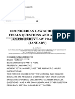 Property Law Practice 2020 Nigerian Law School Bar Finals Questions and