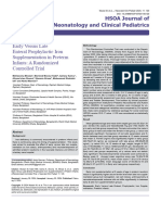 Early Versus Late Enteral Prophylactic Iron Supplementation in Preterm Infants A Randomized Controlled Trial