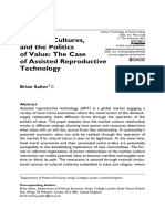 Salter 2021 Markets Cultures and The Politics of Value The Case of Assisted Reproductive Technology