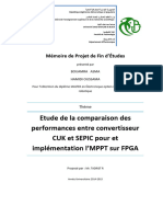 Etude de La Comparaison Des Performances Entre Convertisseur CUK Et SEPIC Pour Et Implémentation L'MPPT Sur FPGA