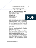 Simulation of Backup Rolls Quenching With Experimental Study of Deep Cryogenic Treatment