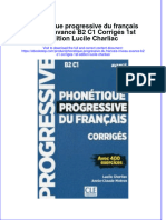 Phonétique Progressive Du Français Niveau Avancé B2 C1 Corrigés 1st Edition Lucile Charliac