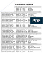 Stage Rehearsal Schedule 2024