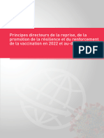 Principes Directeurs de La Reprise, de La Promotion de La Résilience Et Du Renforcement de La Vaccination en 2022 Et Au-Delà