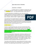 Fichamento - Representação, Identidade e Estigma