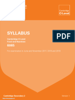 Syllabus: Cambridge O Level Food and Nutrition