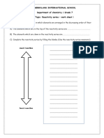 Reactivity Series Work Sheet 1