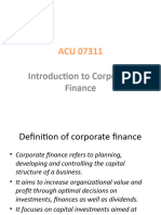 Introduction To Corporate Finance1