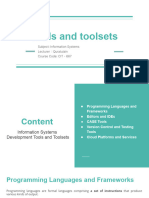 Lec 14 - Tools and Toolsets