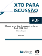 O Fim Do Breve Ciclo Da Cidadania Social No Brasil 1988 - 2015