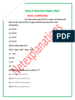 SAINIK Class 9 Question Paper 2023