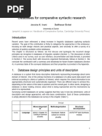 Databases For Comparative Syntactic Research