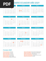 Calendario Ecuador 2021