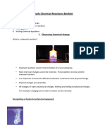 Simple Chemical Reactions Booklet