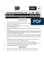 2022 JEE Main Home Practice Test - 6 - Paper (@vmclectures On Telegram)