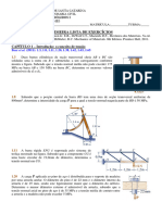 Mecânica Dos Sólidos - Lista de Exercícios I