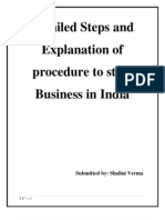 Detailed Steps and Explanation of Procedure To Start Business in India