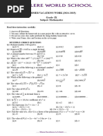 Grade 9 Math Holiday Homework