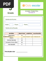 Examen Trimestral 3grado Bloque III 2022 2023