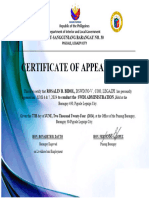 Cert. Appearance DSWD