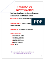 Trabajo de Investigacion-Modelizacion