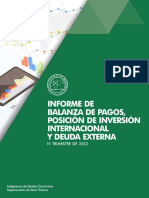 Informe de Balanza de Pagos Posición de Inversión Internacional y Deuda Externa IV Trim - 2023