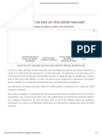 Le Faux Et L'usage de Faux en Droit Pénal Marocain Fiches - Cours