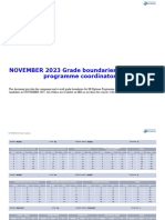 NOVEMBER 2023 Grade Boundaries